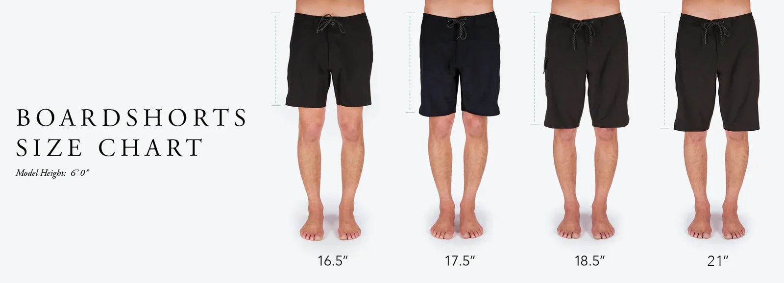 Boardshort size chart