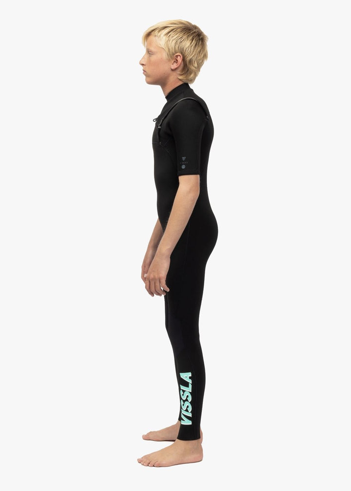 Vissla 7 Seas Boys 2-2 Ss Full Suit in Black, view 7