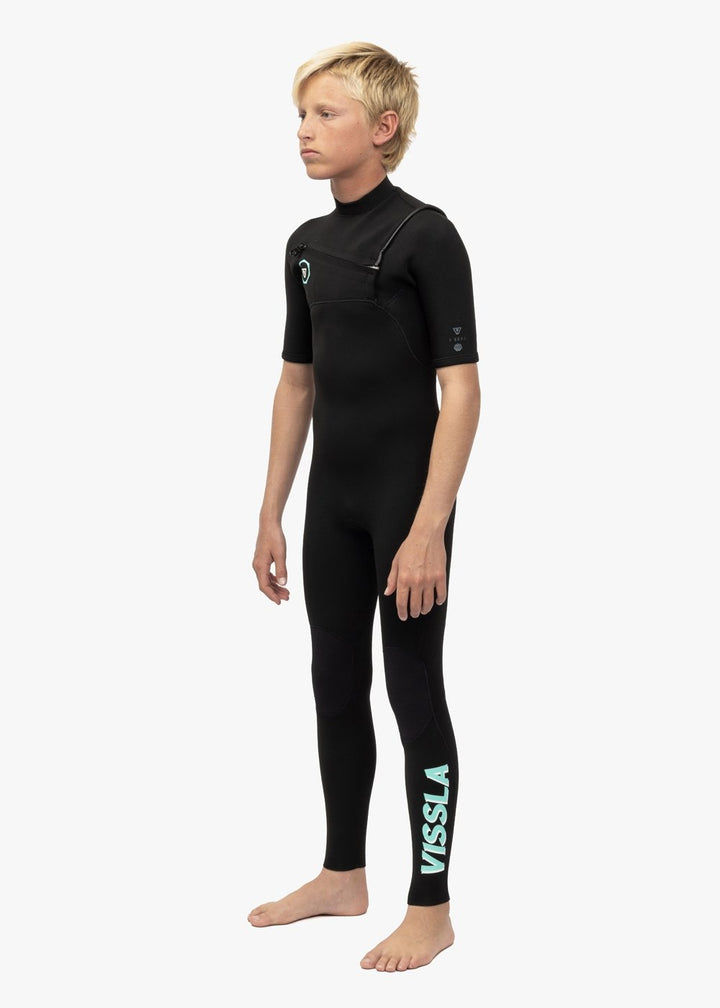 Vissla 7 Seas Boys 2-2 Ss Full Suit in Black, view 8