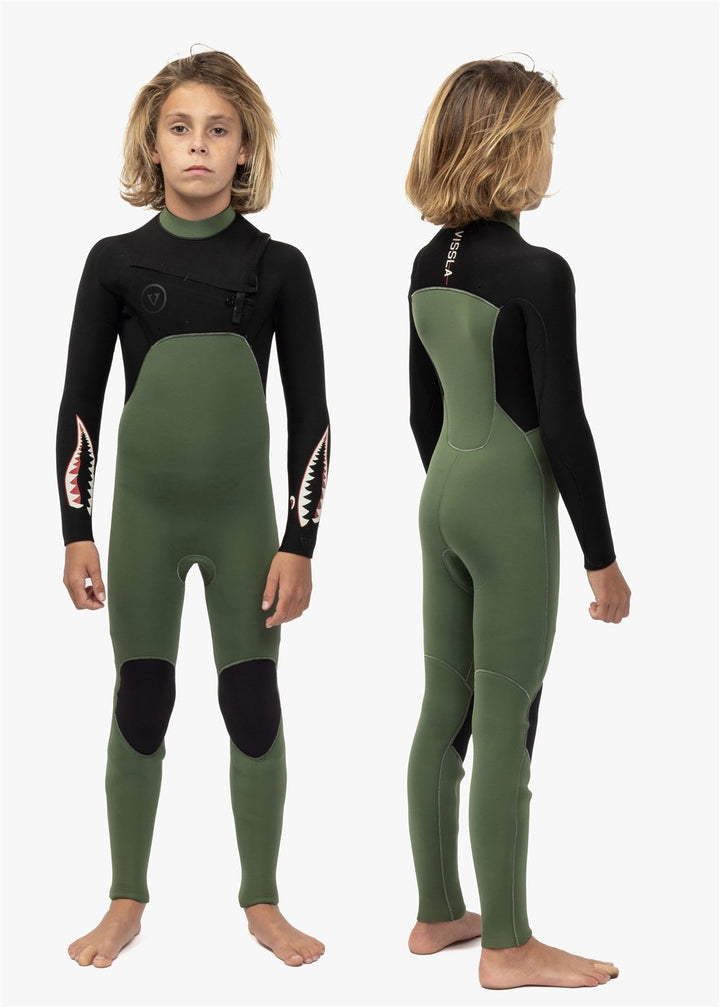 Vissla 7 Seas boys 3-2 full chest zip wetsuit