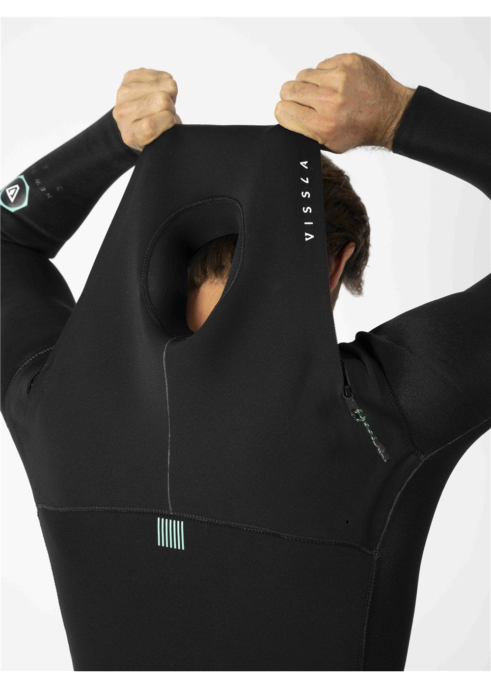 Vissla New Seas Boys 3-2 Full U - Zip in Black, view 2