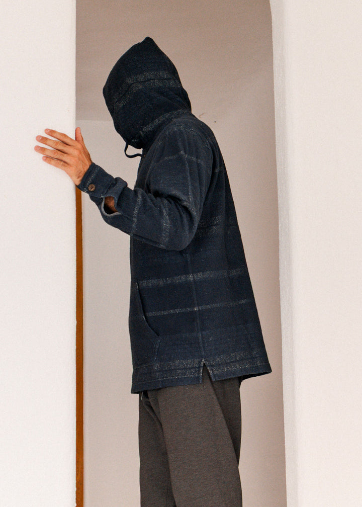 Vissla Descanso Heavy Hooded Popover in Dark Denim, view 2