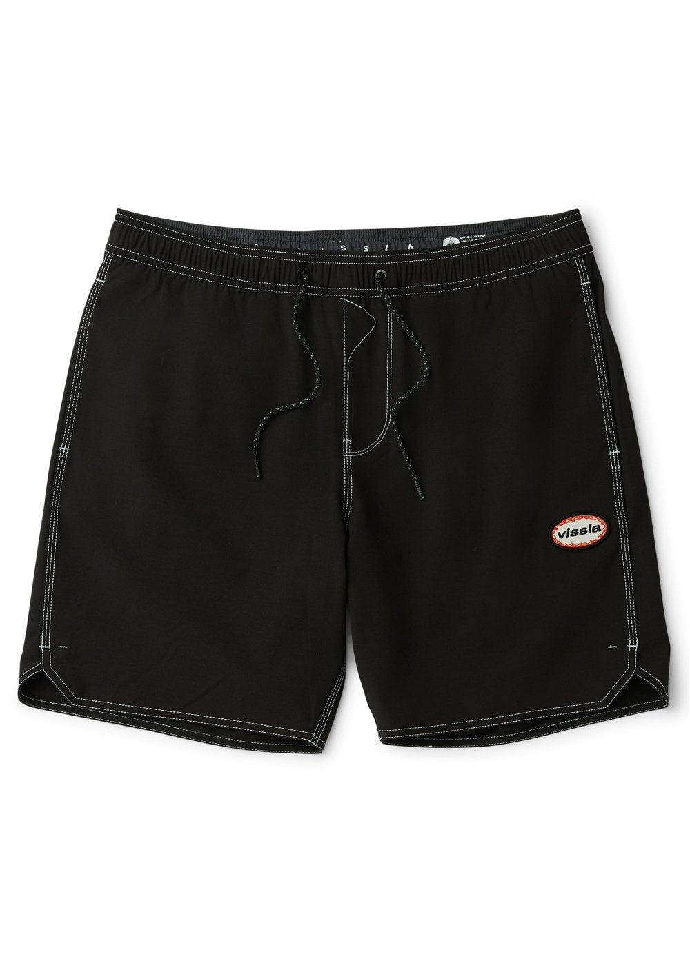 Vissla Solid Sets 17.5" Ecolastic Boardshort in Black 2