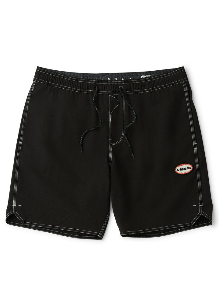 Vissla Solid Sets 17.5" Ecolastic Boardshort in Black 2