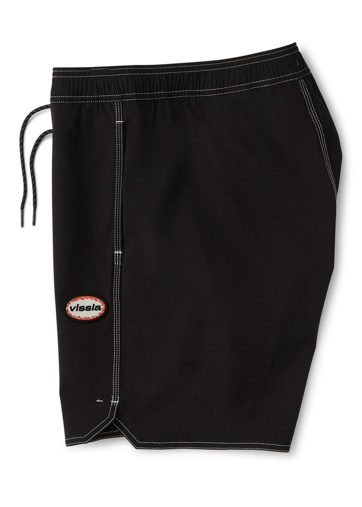 Vissla Solid Sets 17.5" Ecolastic Boardshort in Black 2, view 3