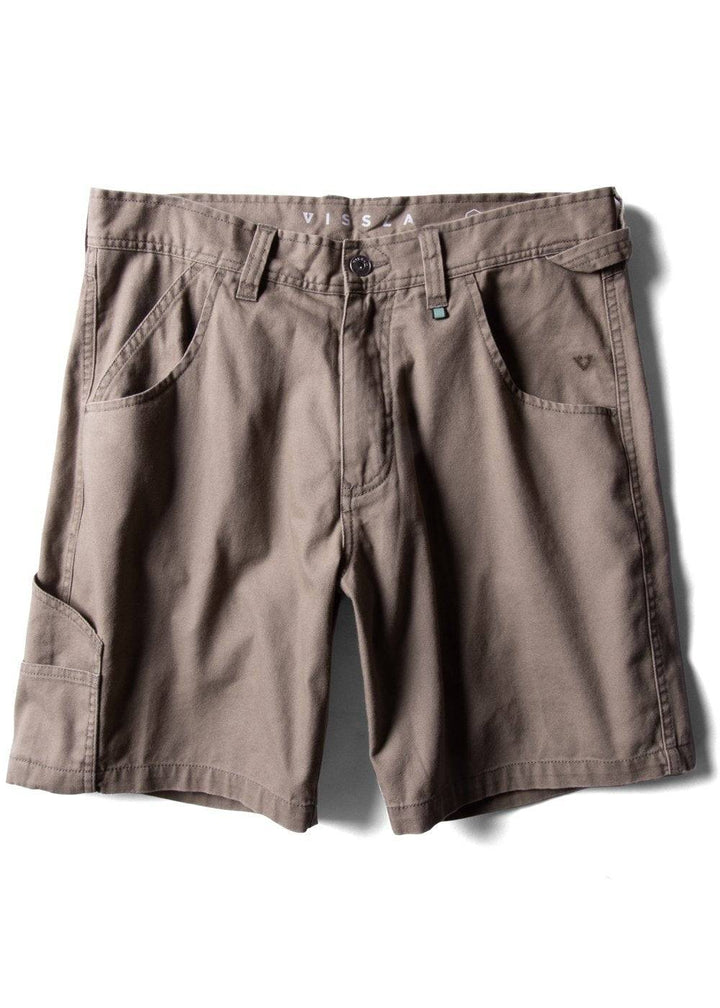 Vissla Pismo Painter 20" walkshort in cork color, front view.