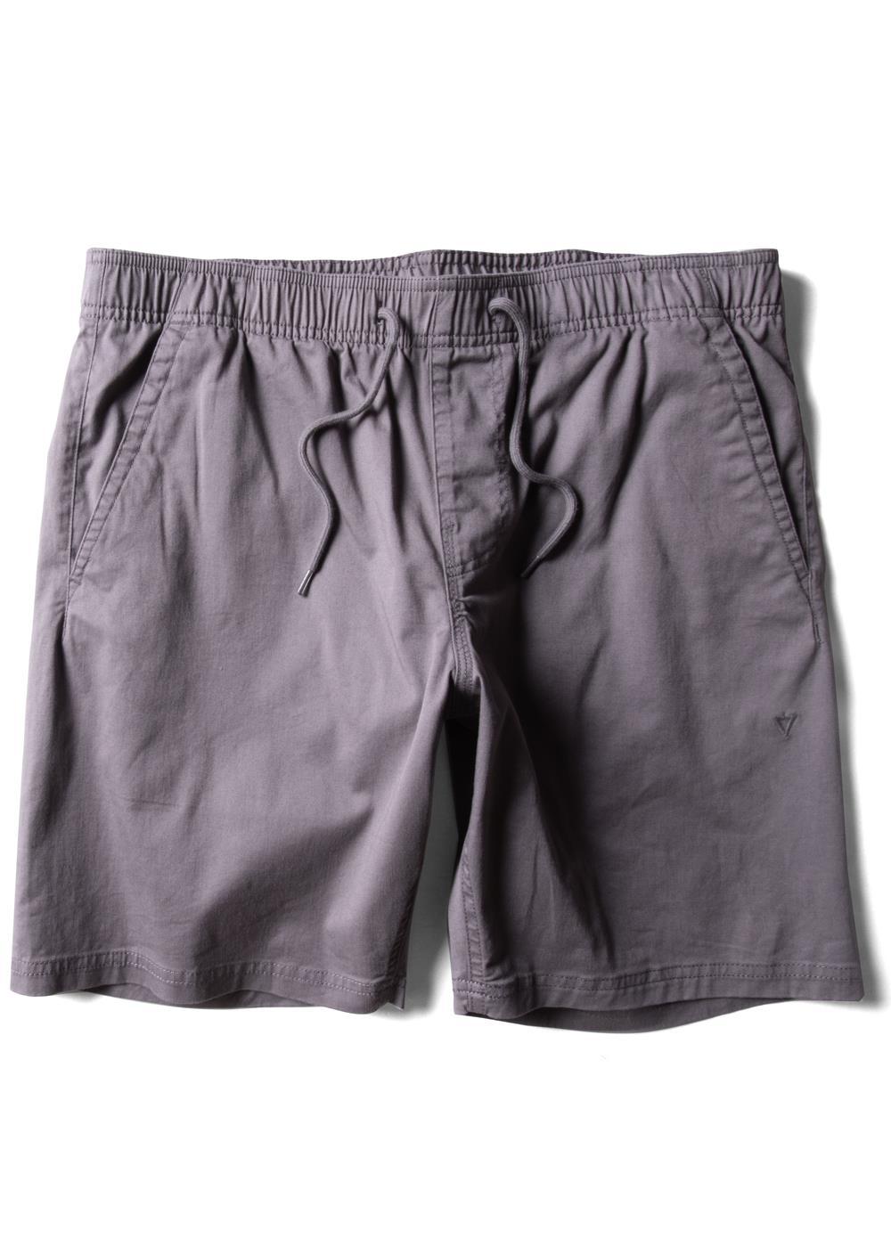 VIssla No See Ums Eco 18-inch elastic walkshort in shark gray, front view.