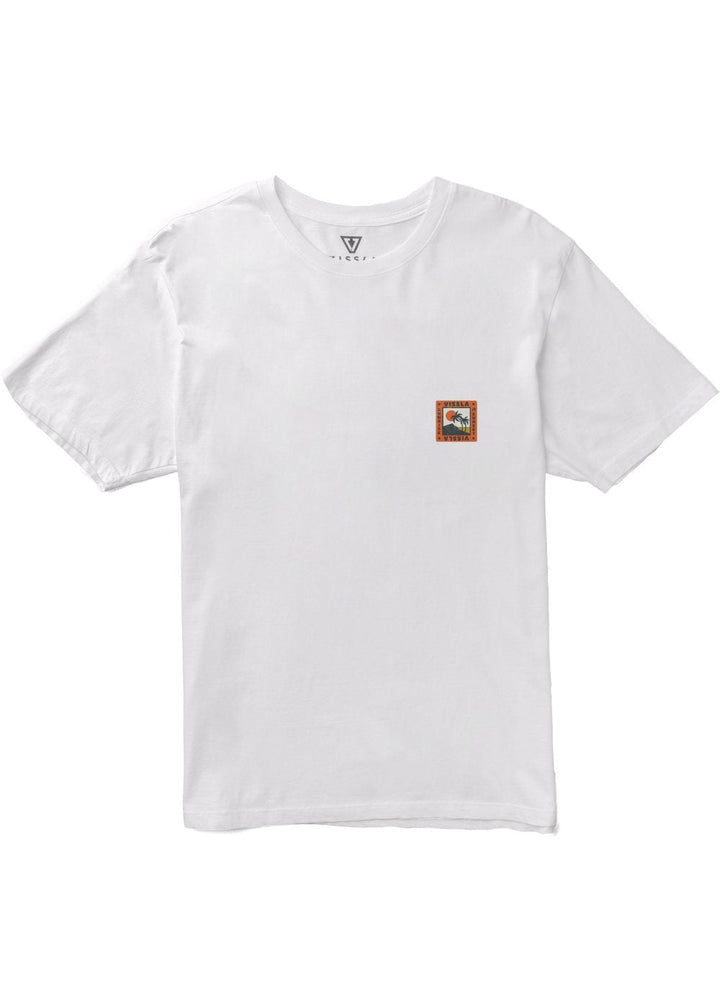 Vissla Sunrise Organic Tee in white with small front chest graphic.