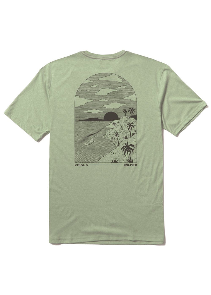 Vissla Cliffside Comp Lite Eco Drirelease Tee in Light Sage Heather