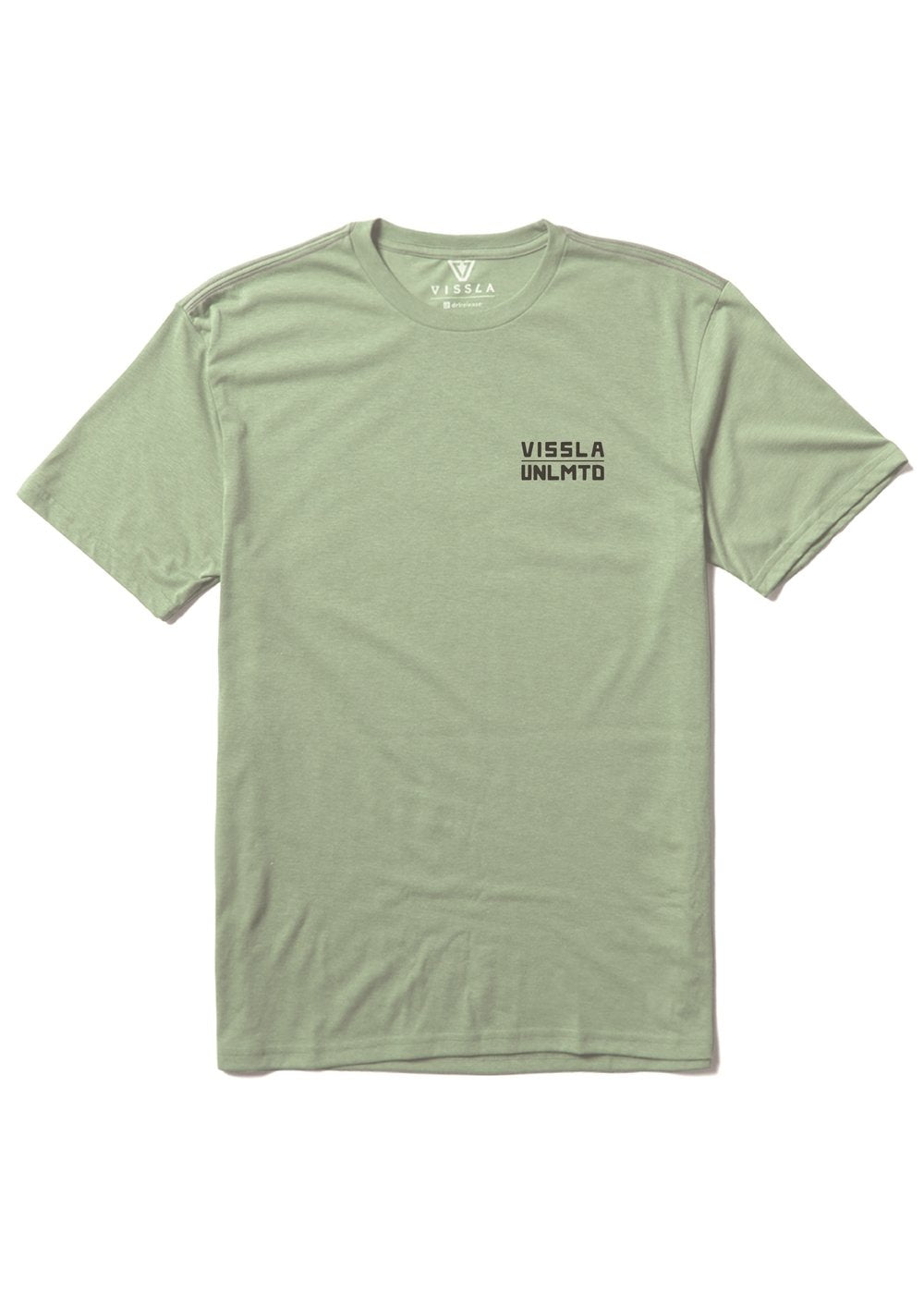 Vissla Cliffside Comp Lite Eco Drirelease Tee in Light Sage Heather, view 2