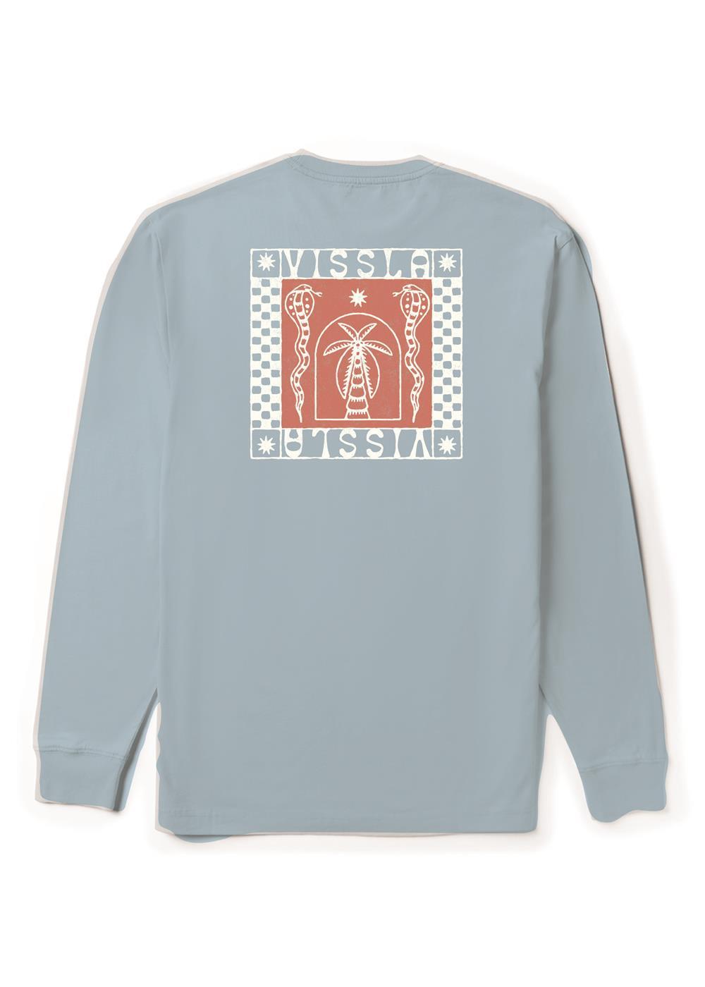 Vissla Serpents Cosmic Wash Longsleeve Tee in Coastal Blue, view 2