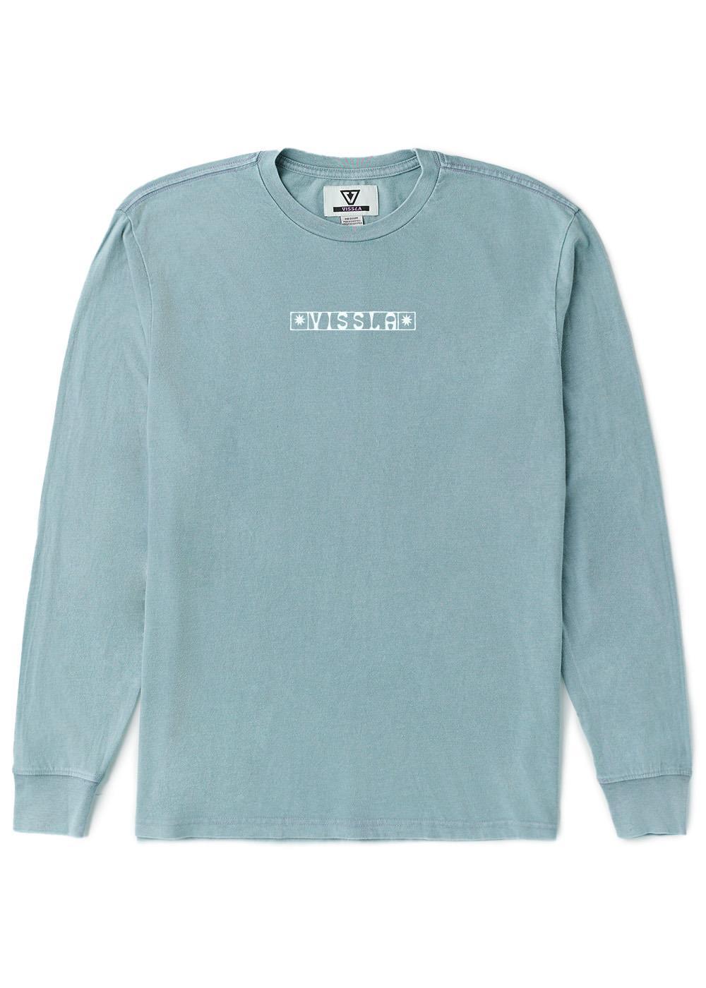 Vissla Serpents Cosmic Wash Longsleeve Tee in Coastal Blue, view 3