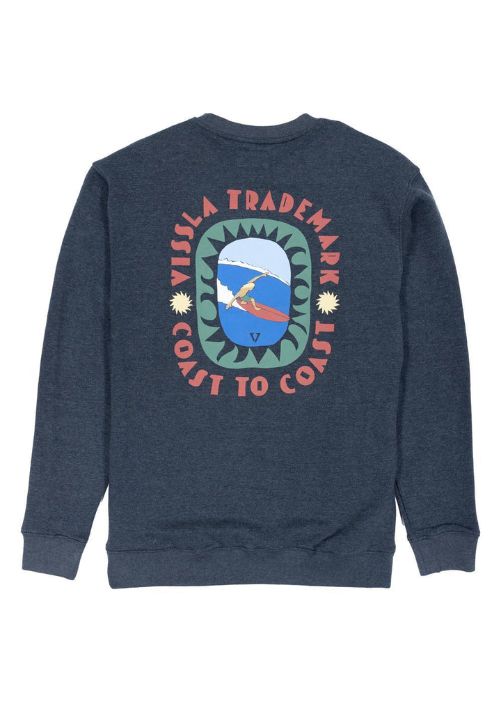 Vissla Coastal Life Eco Fleece Crewneck in Black Heather
