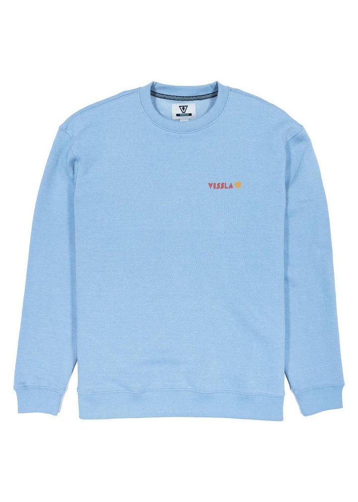 Vissla Coastal Life Eco Fleece Crewneck in Faded Denim, view 2