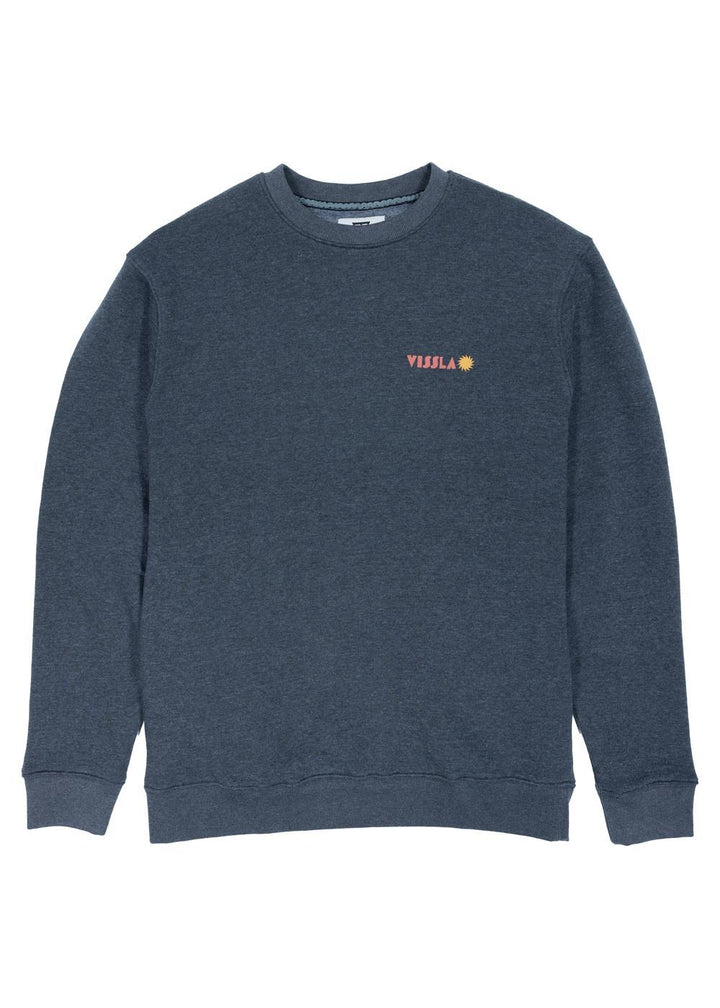 Vissla Coastal Life Eco Fleece Crewneck in Black Heather, view 2