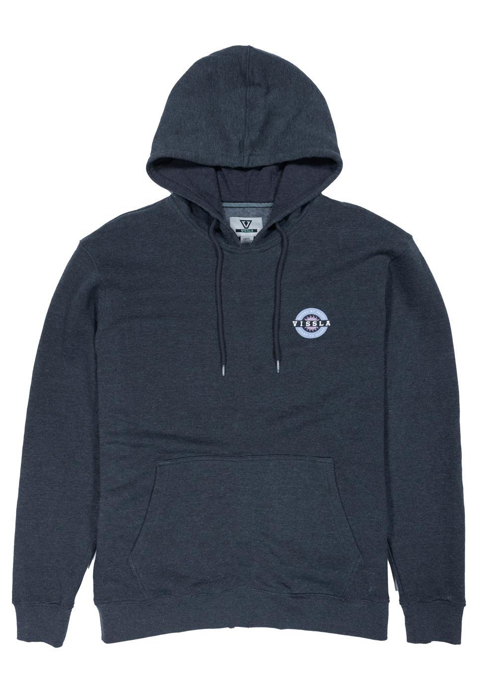 Vissla Drifting Away Eco Fleece Pull Over Hoodie in Black Heather, view 2