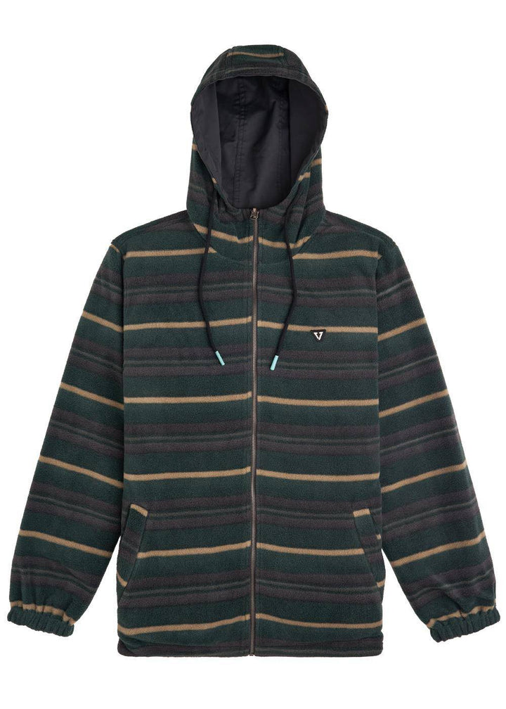 Vissla Breaker's Reversible Jacket with striped fleece and zip closure.