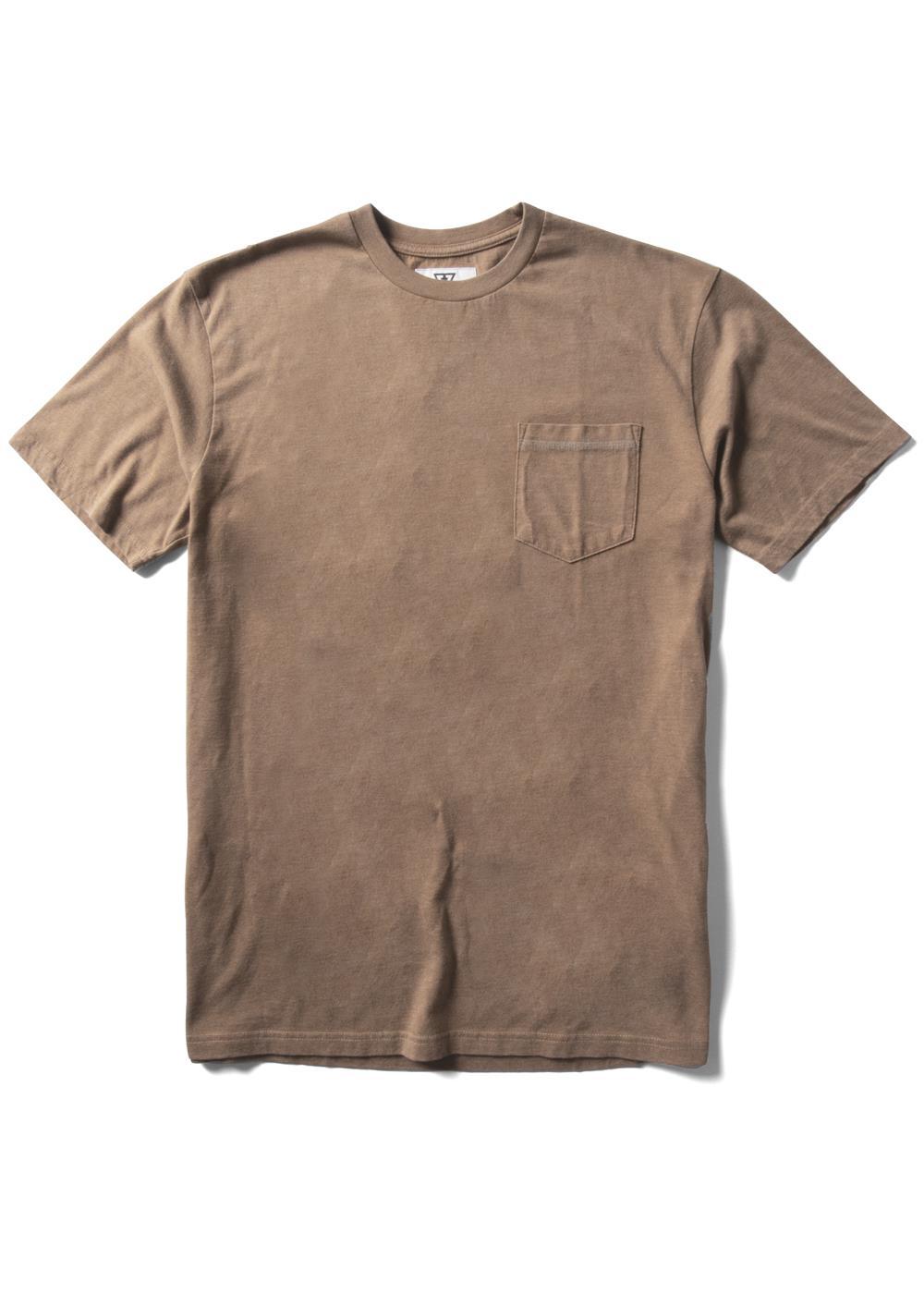 Vissla Solid Sets Tee in MAT color with chest pocket, casual fit.