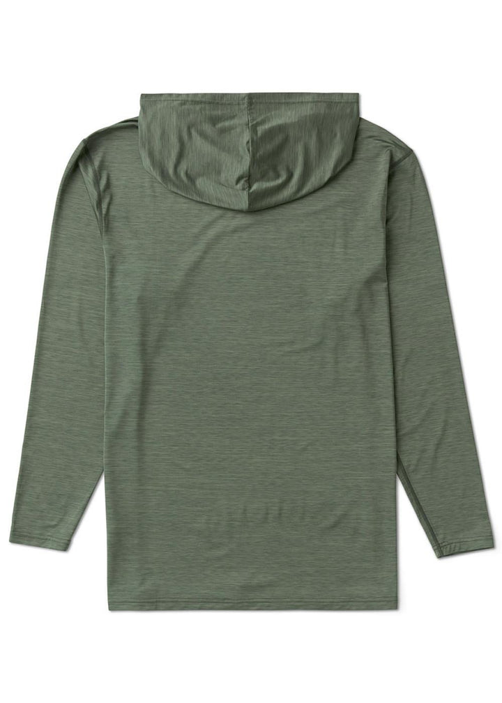 Vissla Twisted Eco Hooded Ls Sun Shirt in Army Heather, view 3