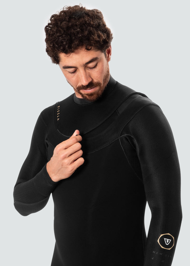 Vissla New Seas 3-2 U-Zip Wetsuit in Black 2, view 2