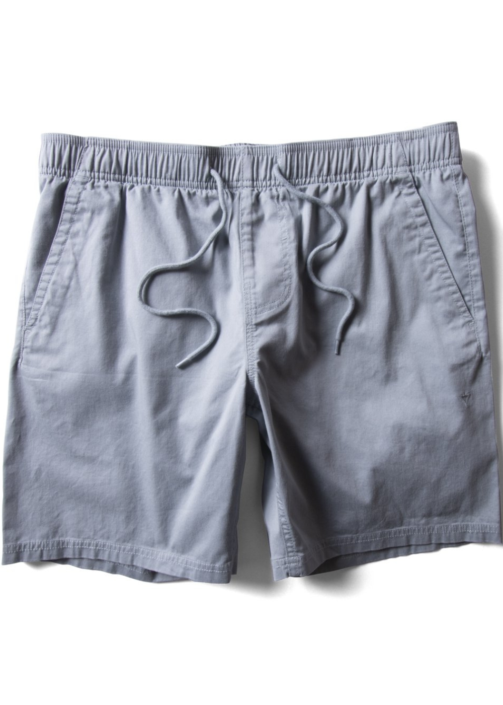 Vissla No See Ums Eco 18-inch elastic walkshort in faded denim, front view.