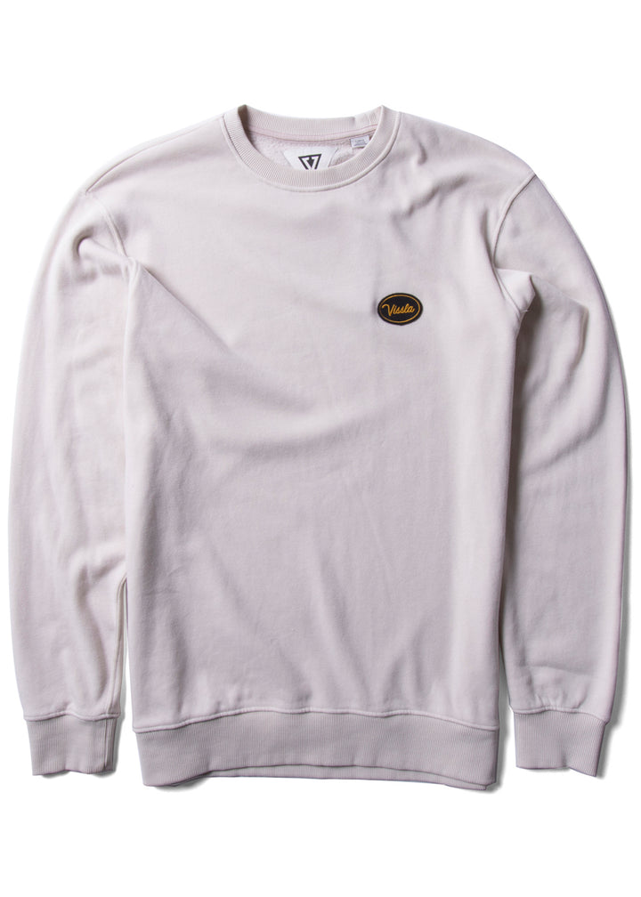 Light gray sweatshirt with a small logo on a white background