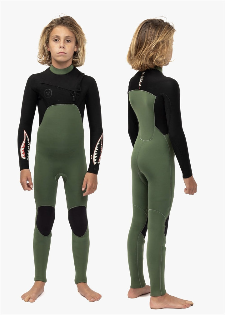 Vissla 7 Seas boys 3 - 2 full chest zip wetsuit - vissla.co.uk